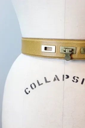 1980s TURNLOCK Wathne leather BELT medium  | new spring