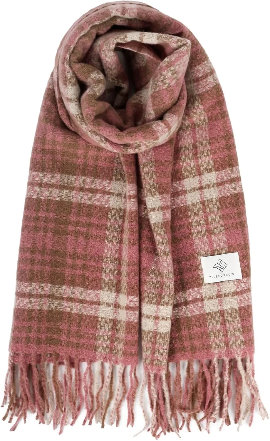 2024 Women's Winter Large Warm Shawl Classic Tassel Plaid Oversized Scarf Scarf Thick Scarf
