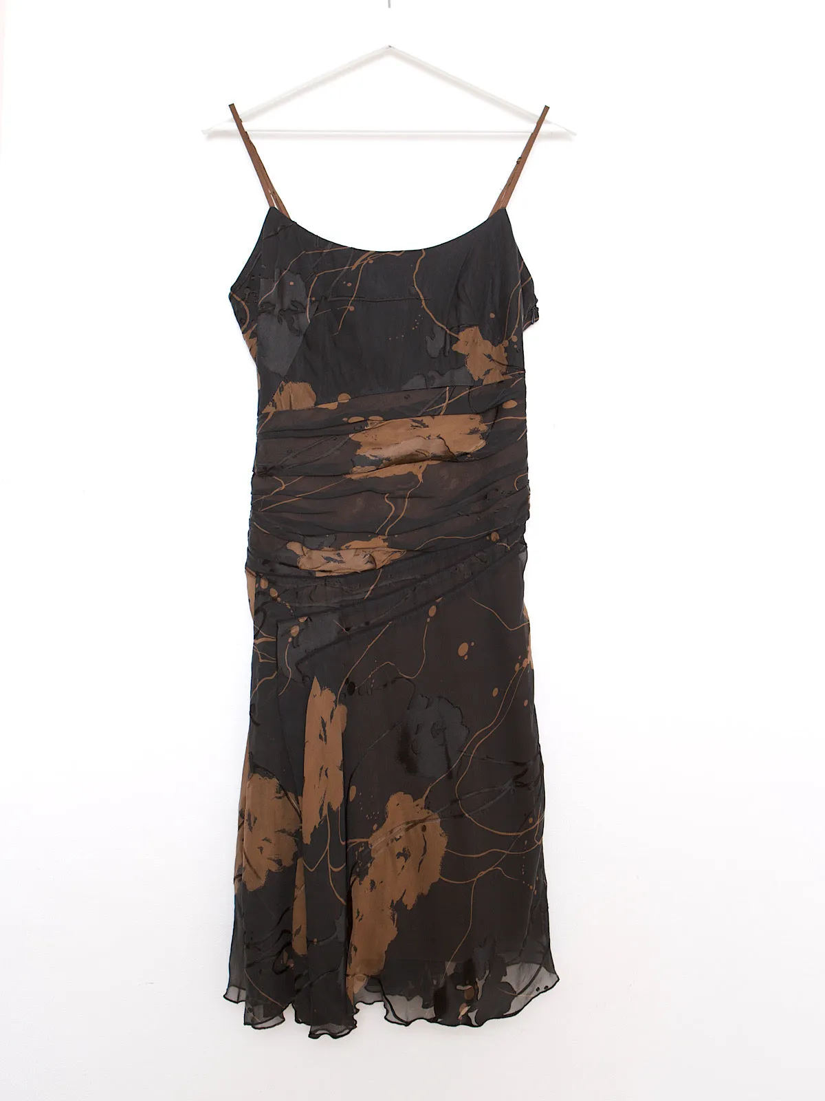 90s pure silk evening party dress chiffon & velvet