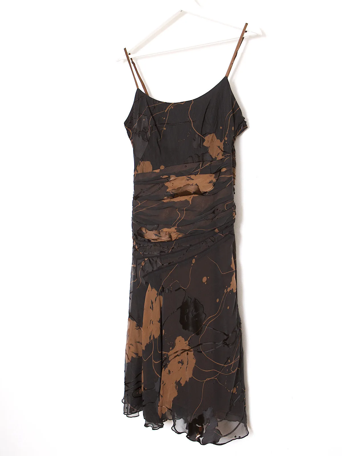 90s pure silk evening party dress chiffon & velvet