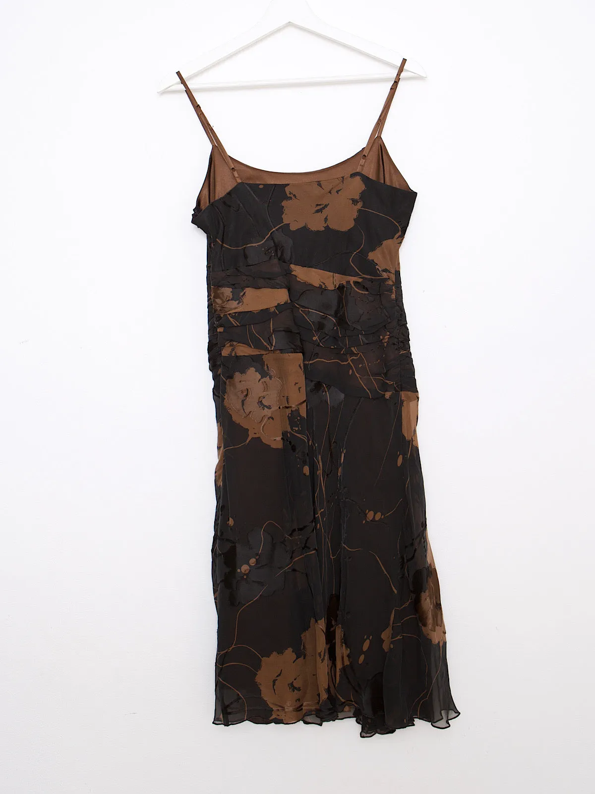 90s pure silk evening party dress chiffon & velvet