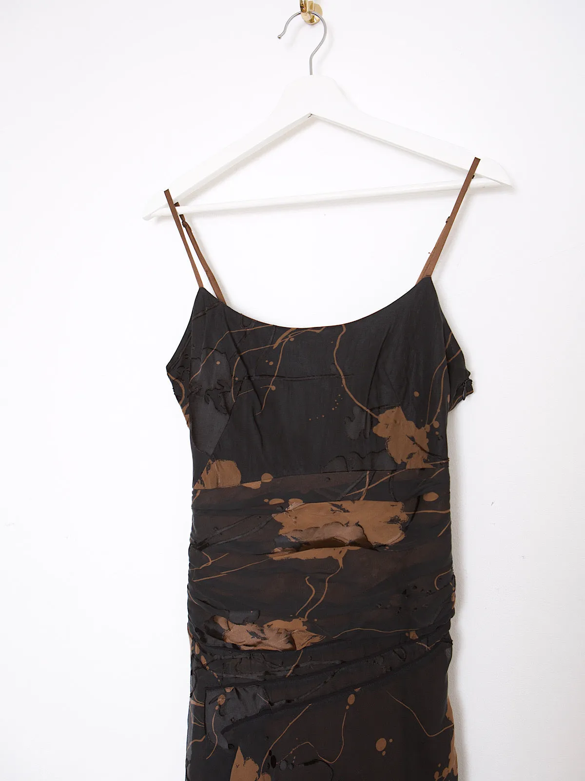 90s pure silk evening party dress chiffon & velvet