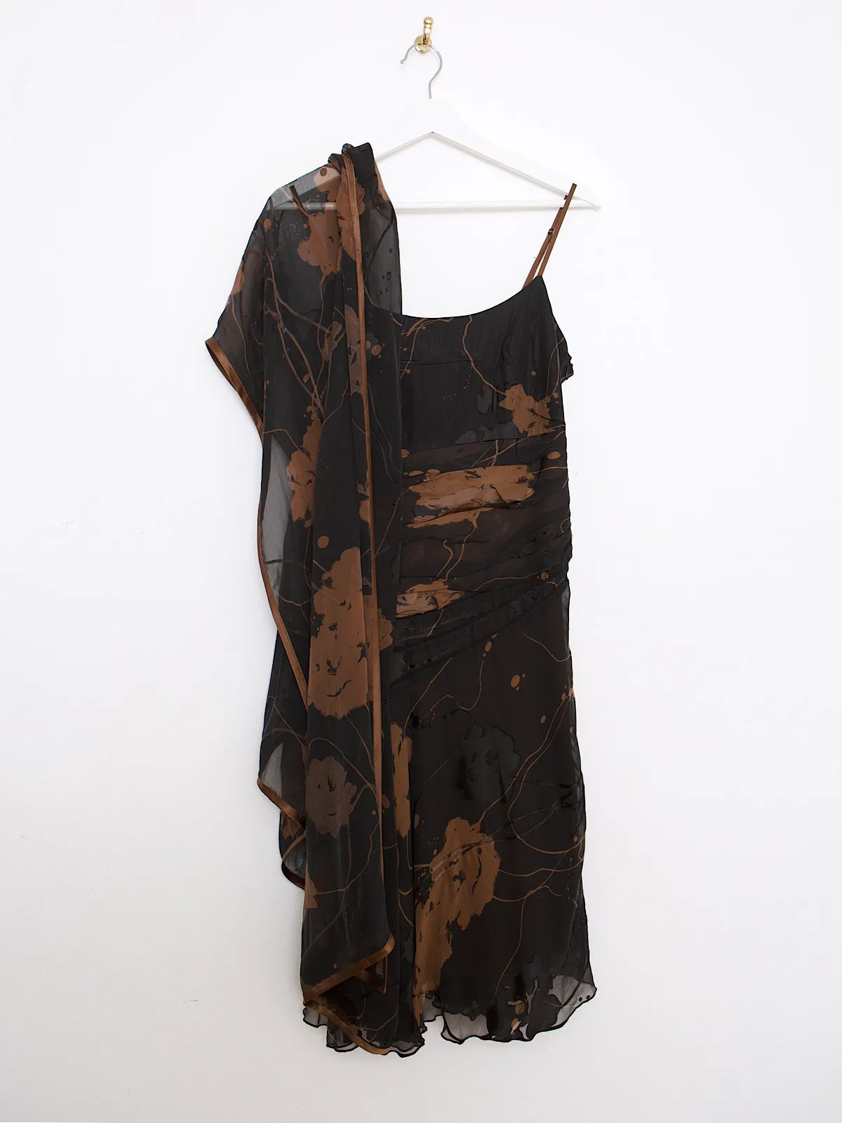90s pure silk evening party dress chiffon & velvet