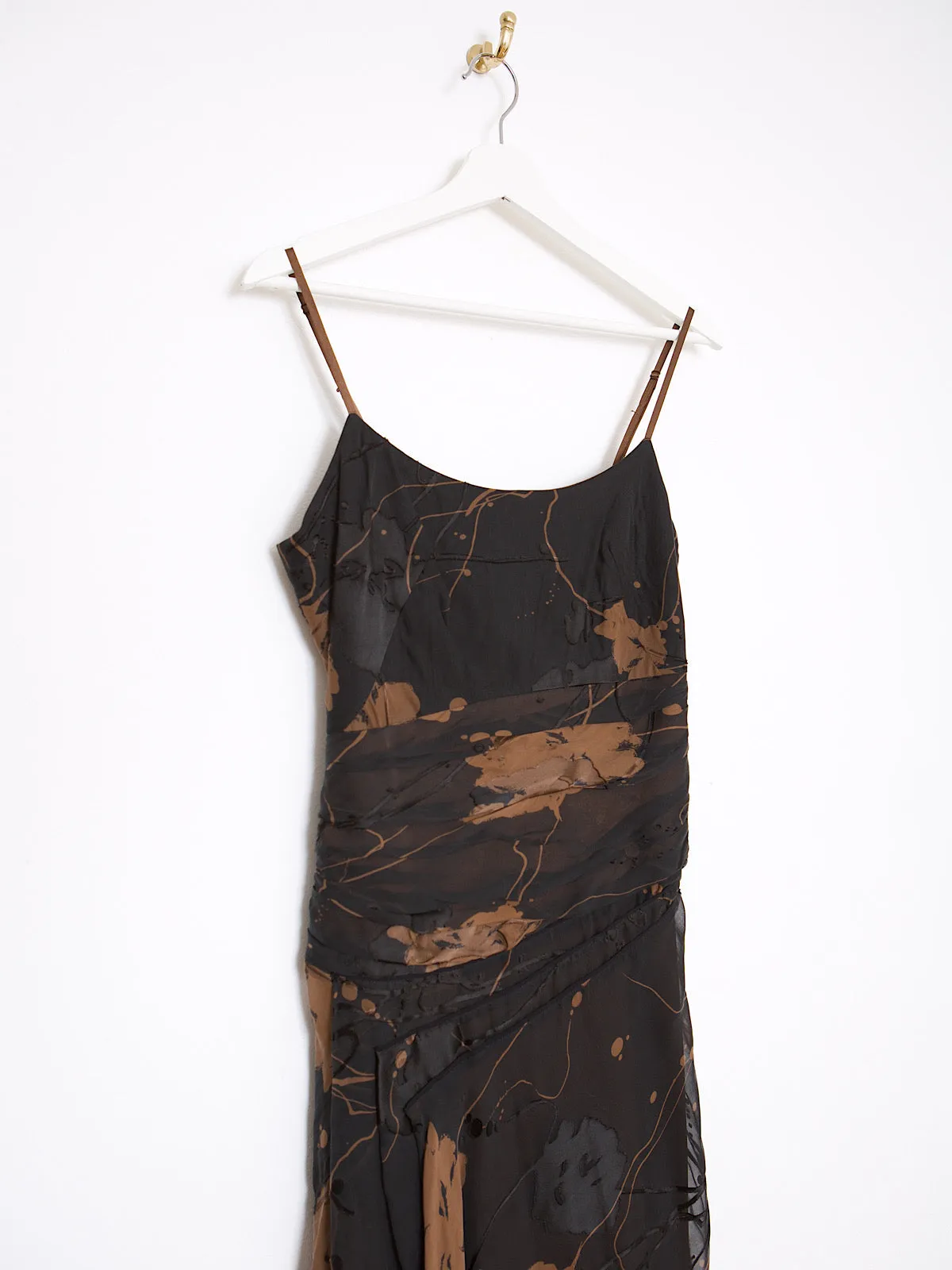 90s pure silk evening party dress chiffon & velvet