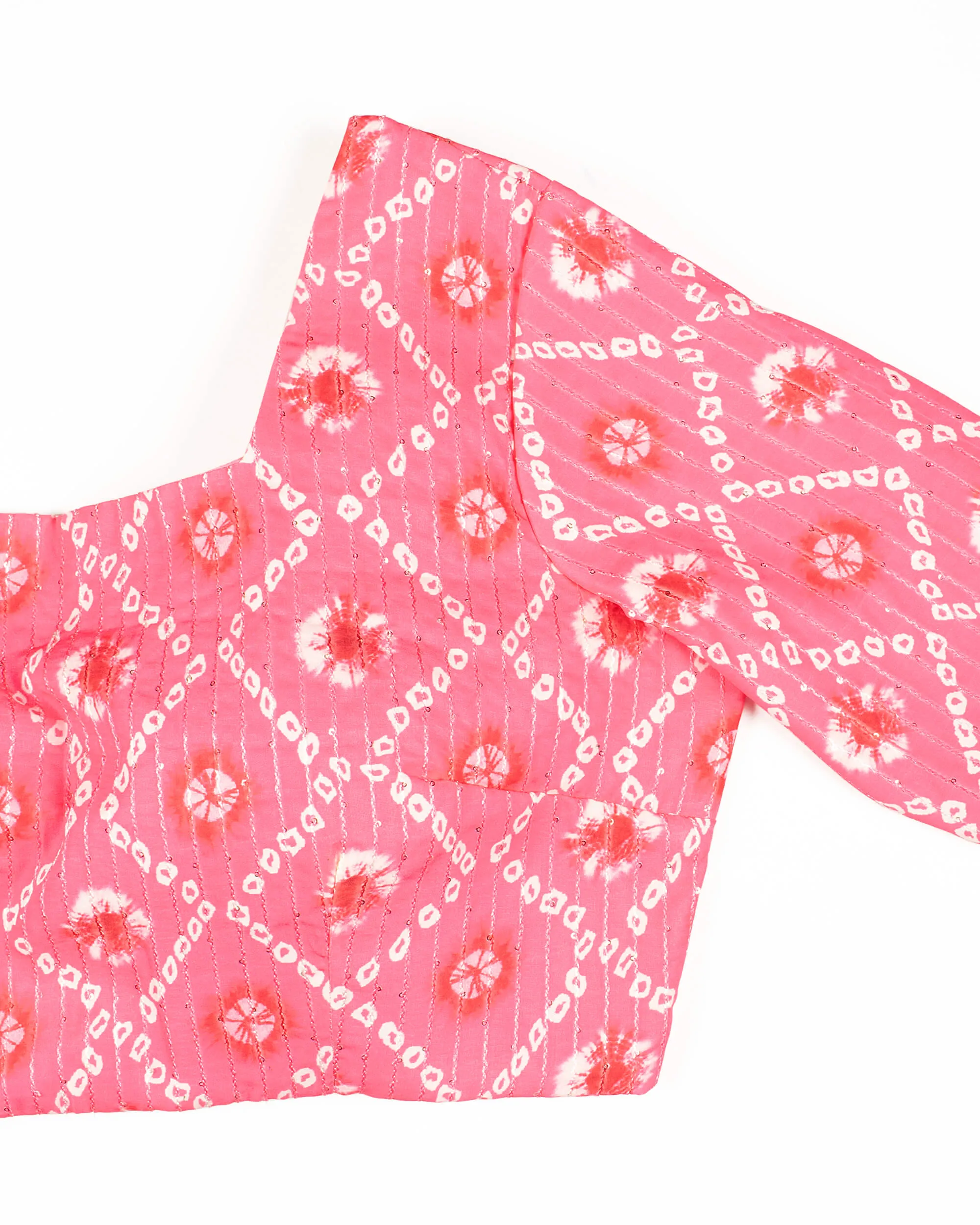 Bandhani Printed Sequins Crepe Blouse