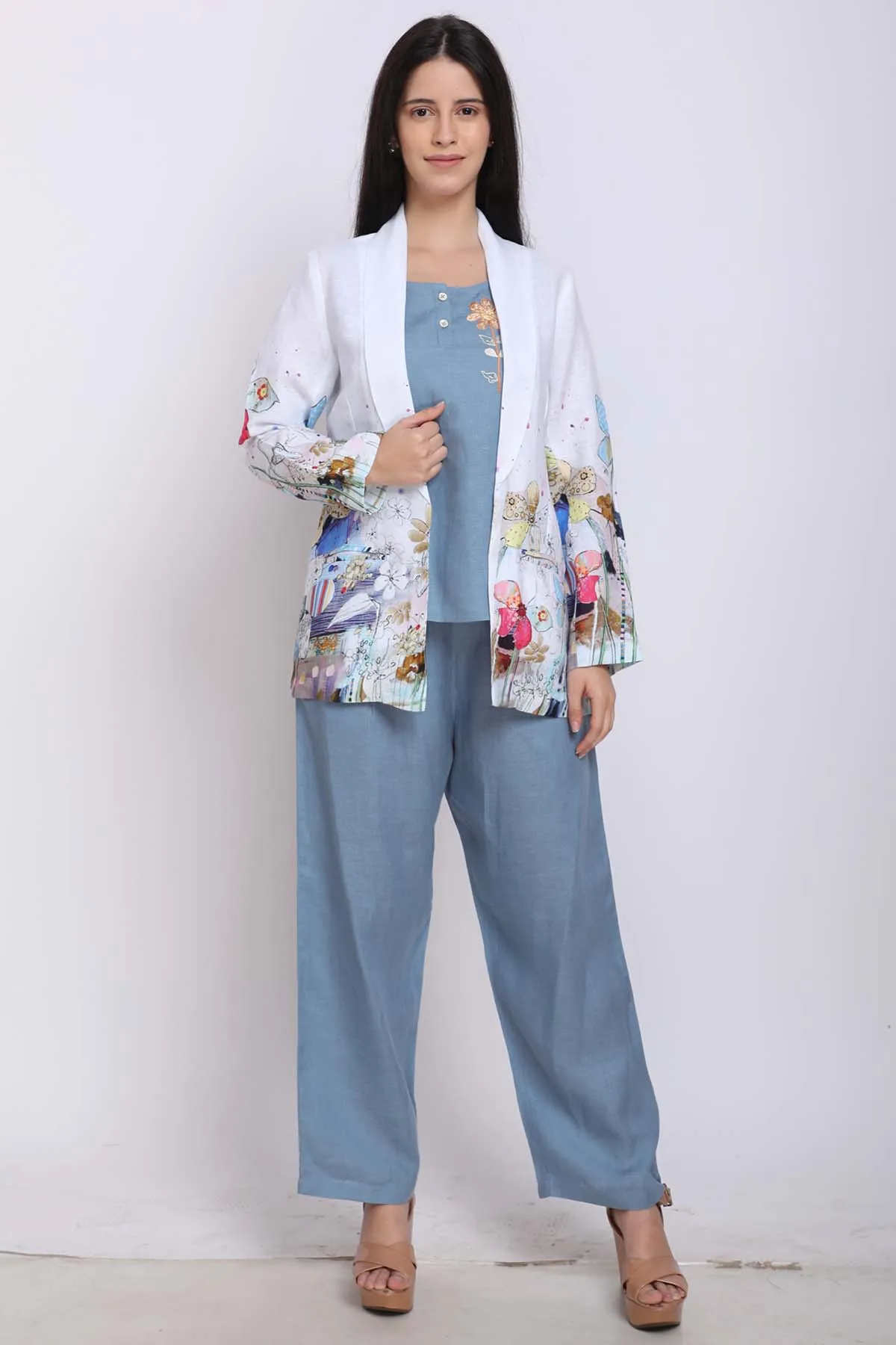 Blooming Flowers Print Blazer