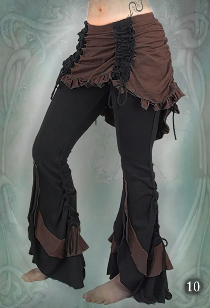 Bolero Leggings ⚜ stretchy Flare Pants with Bustle Skirt