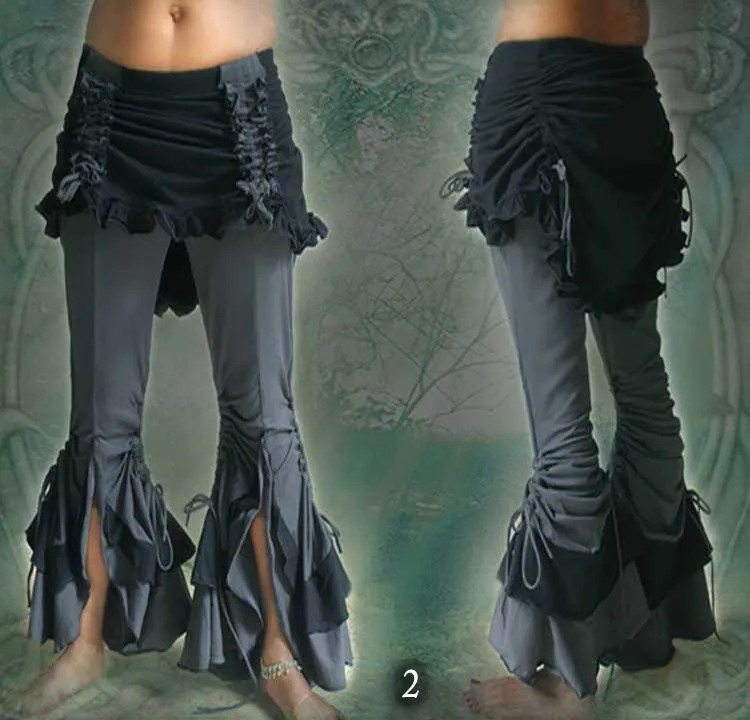 Bolero Leggings ⚜ stretchy Flare Pants with Bustle Skirt