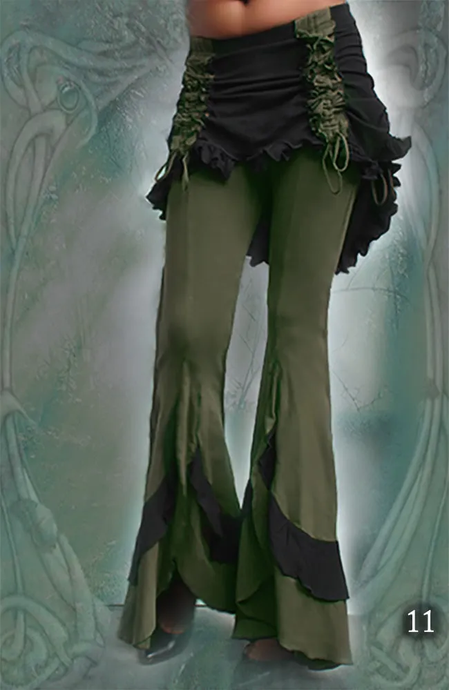 Bolero Leggings ⚜ stretchy Flare Pants with Bustle Skirt