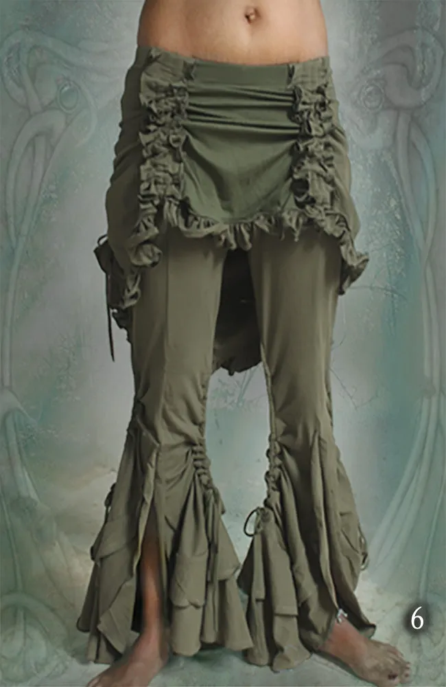 Bolero Leggings ⚜ stretchy Flare Pants with Bustle Skirt