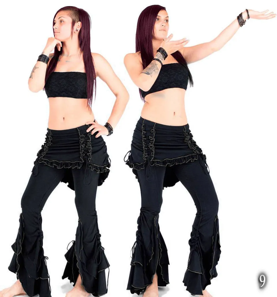 Bolero Leggings ⚜ stretchy Flare Pants with Bustle Skirt