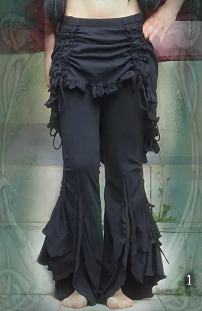 Bolero Leggings ⚜ stretchy Flare Pants with Bustle Skirt