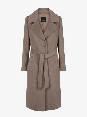 Cashmere Coat With Clareta Belt - Light Camel