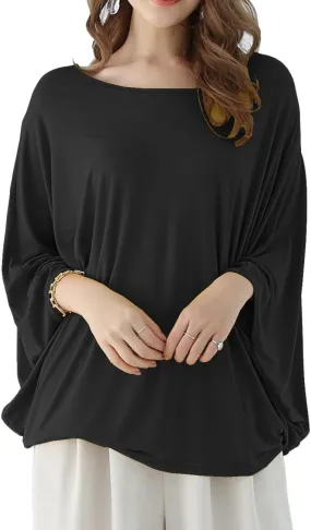 Ckikiou Cute Summer Batwing T-Shirts for Women Oversized Crewneck Short Sleeve Soft Flowy Tee Shirt Top