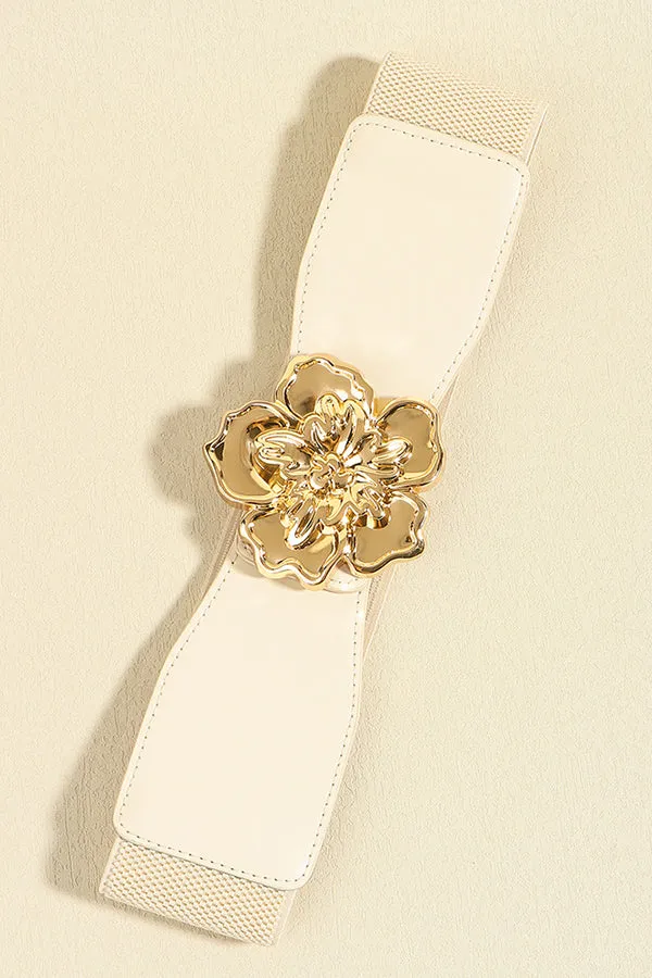 Classic Metal Flowers Elastic Belt