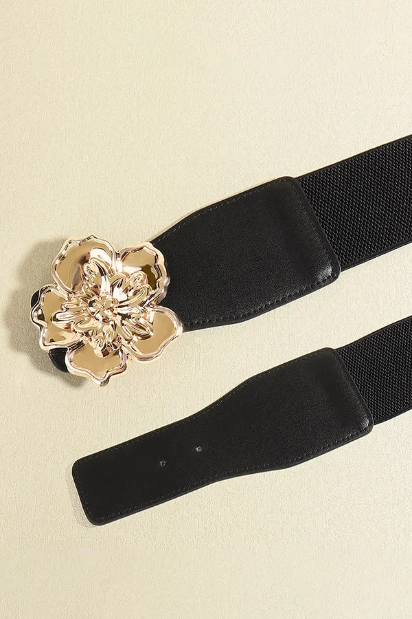 Classic Metal Flowers Elastic Belt