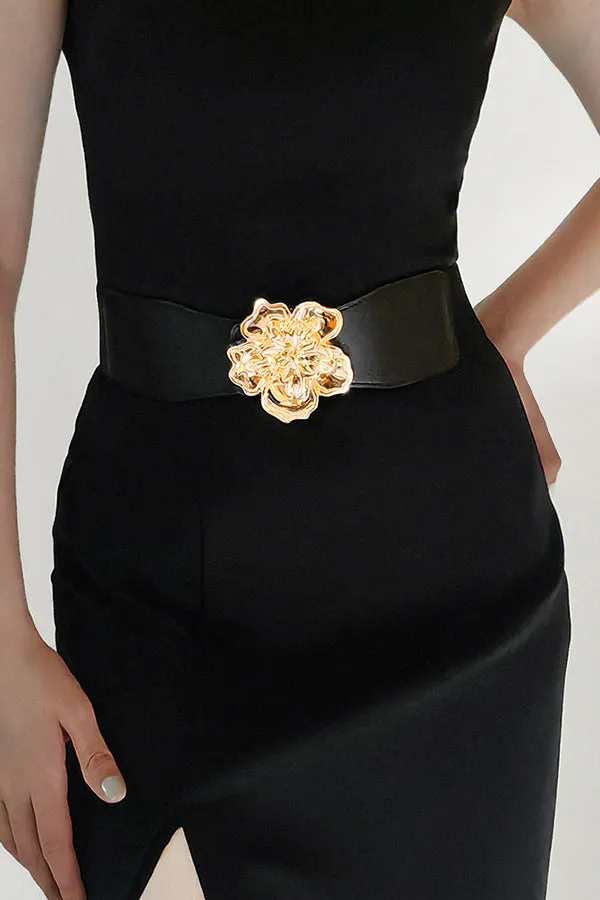 Classic Metal Flowers Elastic Belt