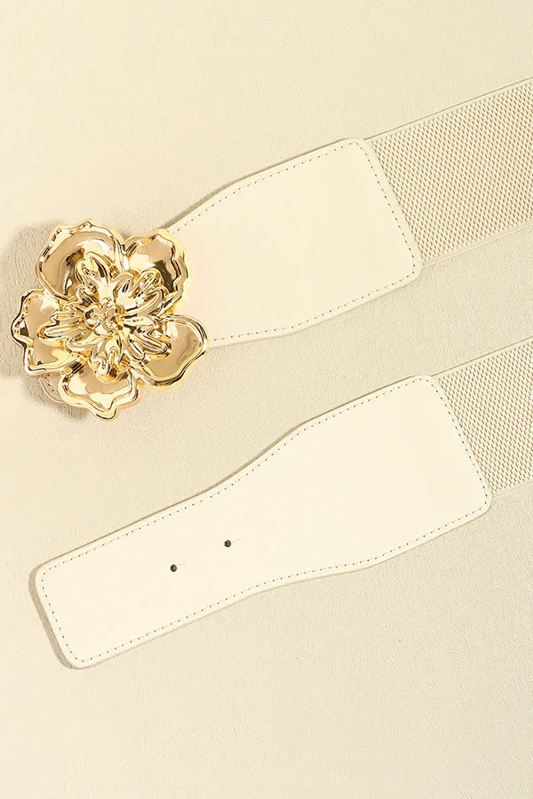 Classic Metal Flowers Elastic Belt