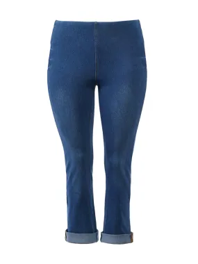 Cuffed Hem Midwash Jeans