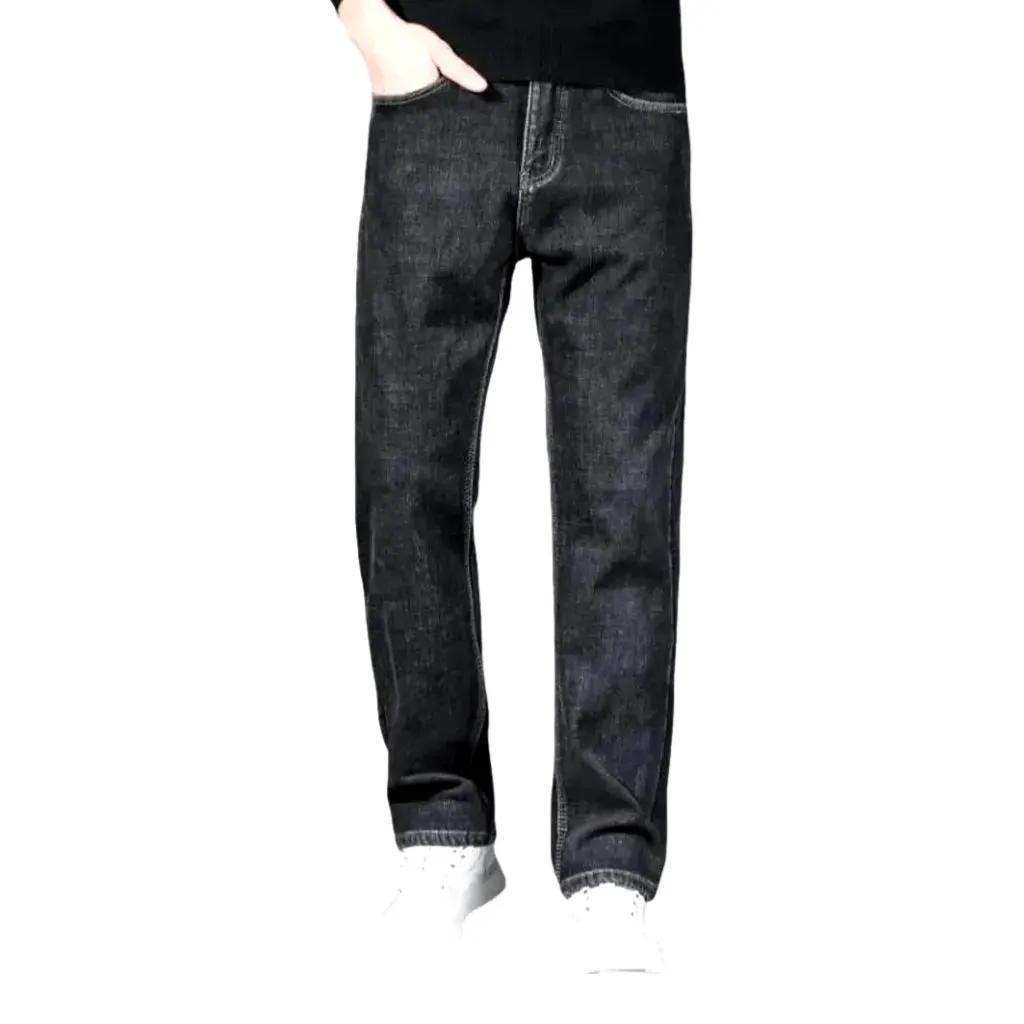 Dark faded wash casual men's jeans