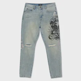 Ed Hardy Eagle Slim Taper Jeans - Light Vintage