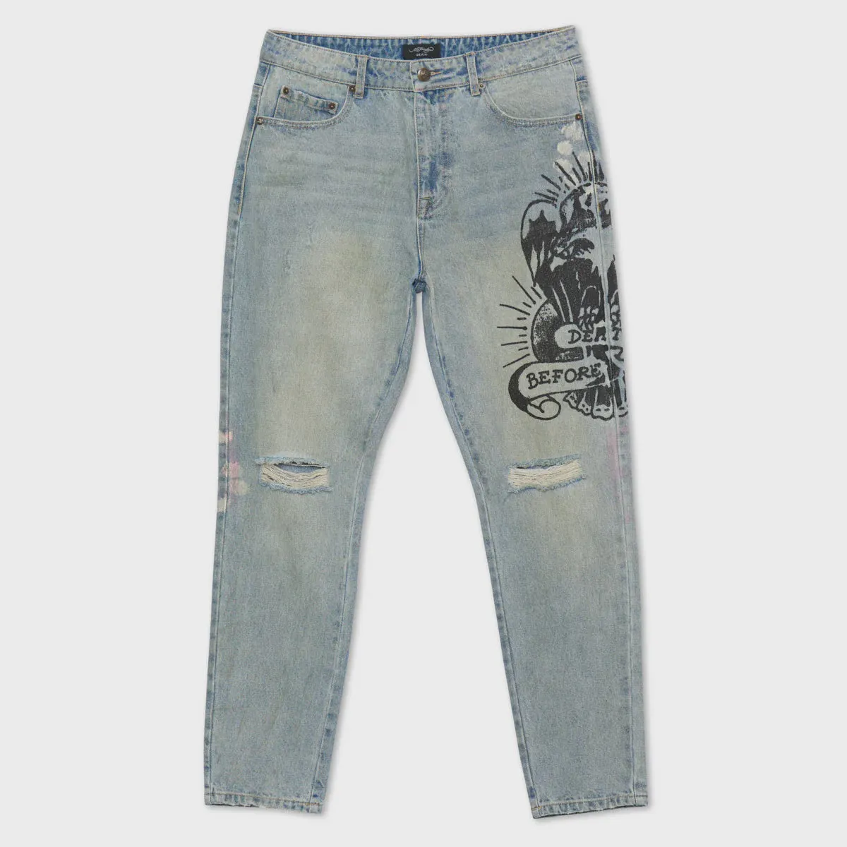 Ed Hardy Eagle Slim Taper Jeans - Light Vintage