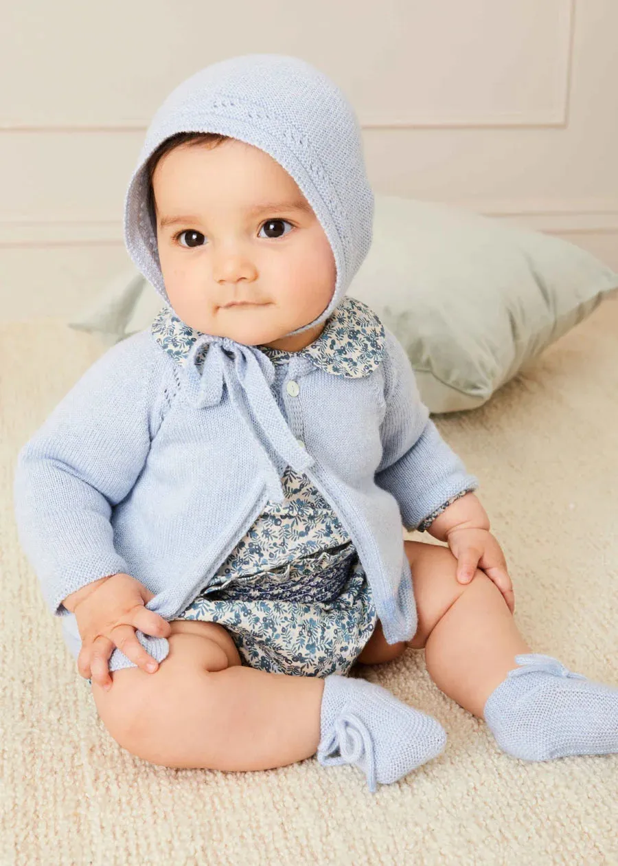 Evelyn Floral Long Sleeve Blouse in Blue (1-6mths)