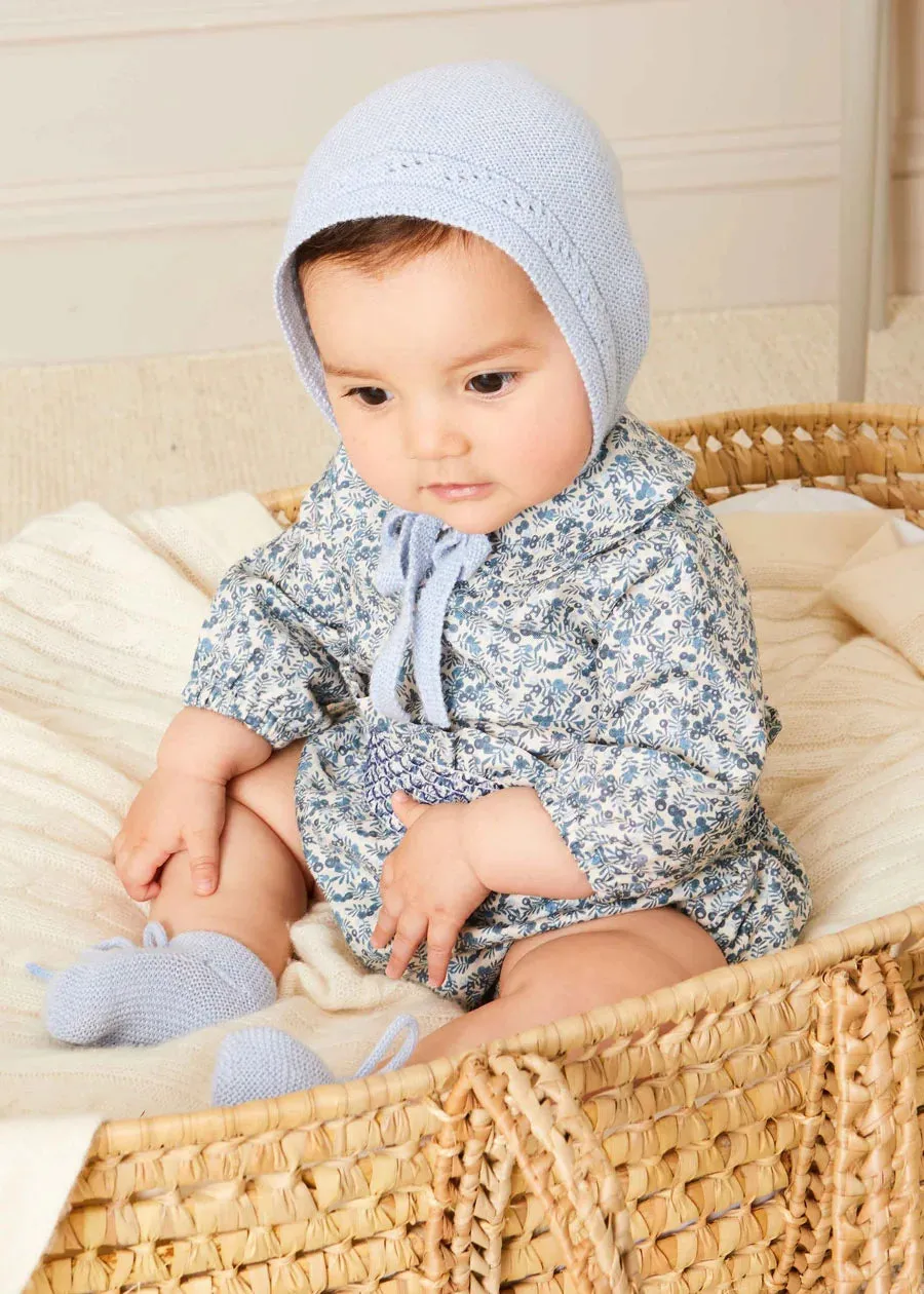 Evelyn Floral Long Sleeve Blouse in Blue (1-6mths)