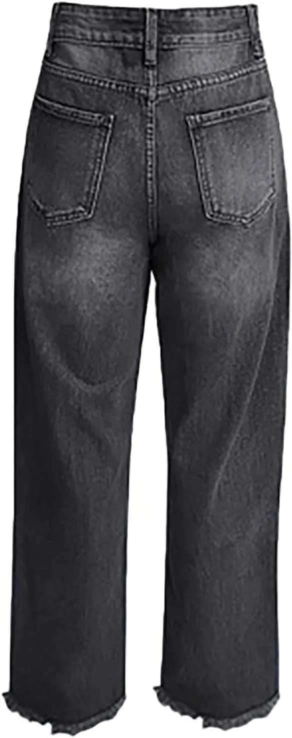 Flare Jeans for Women Fashion High Waist Button Denim Pants Casual Stretch Bootcut Jeans Skinny Bell Bottom Jeans