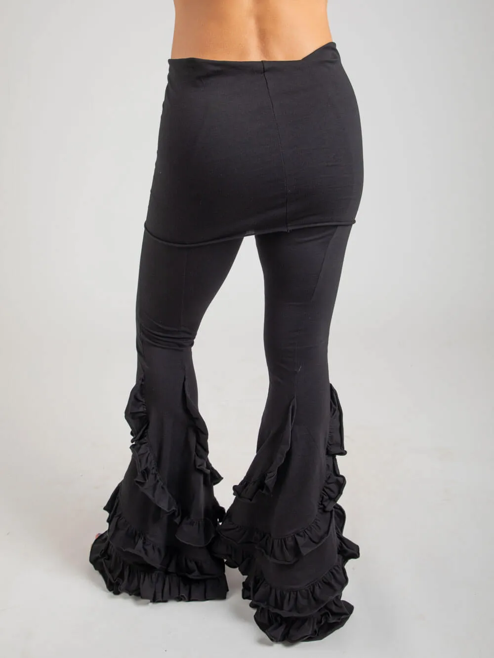 Flare Ruffle Pant Black