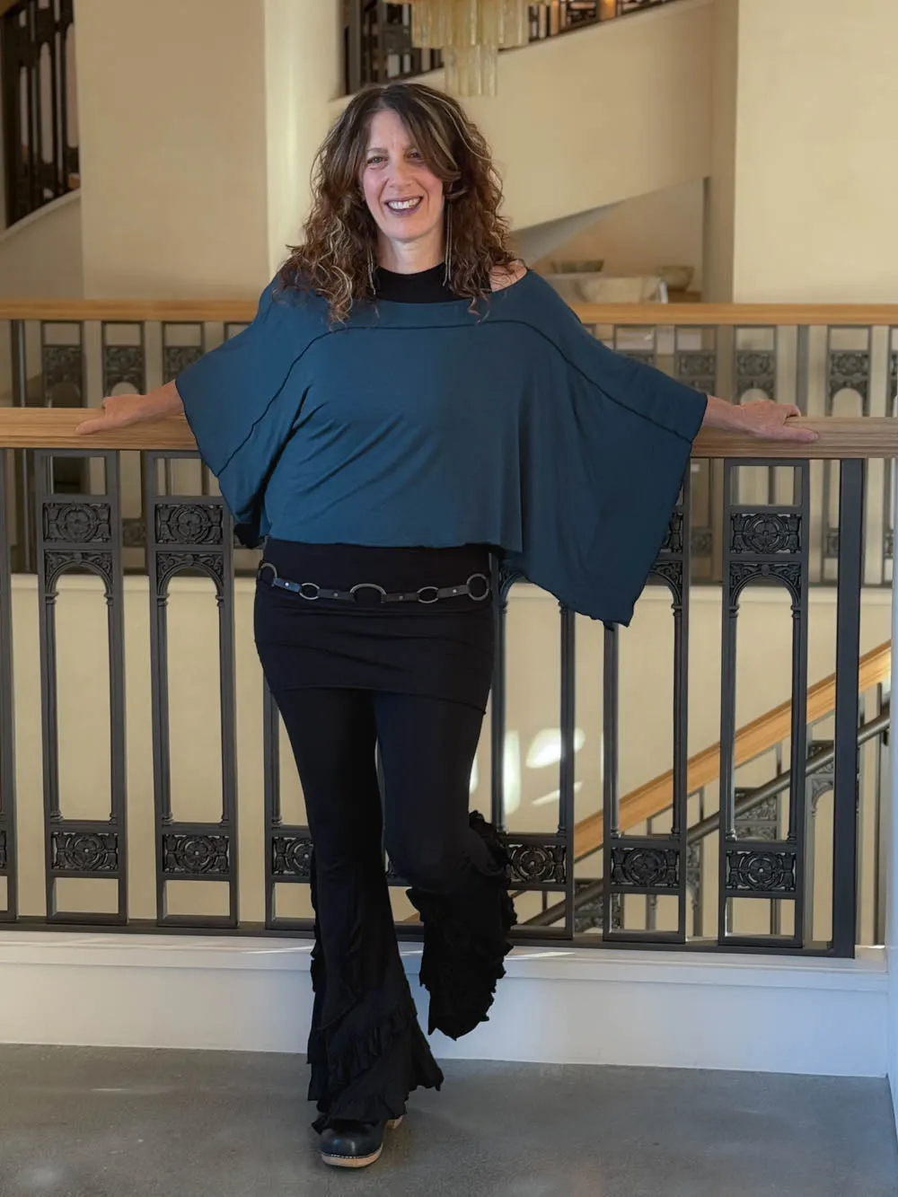 Flare Ruffle Pant Black