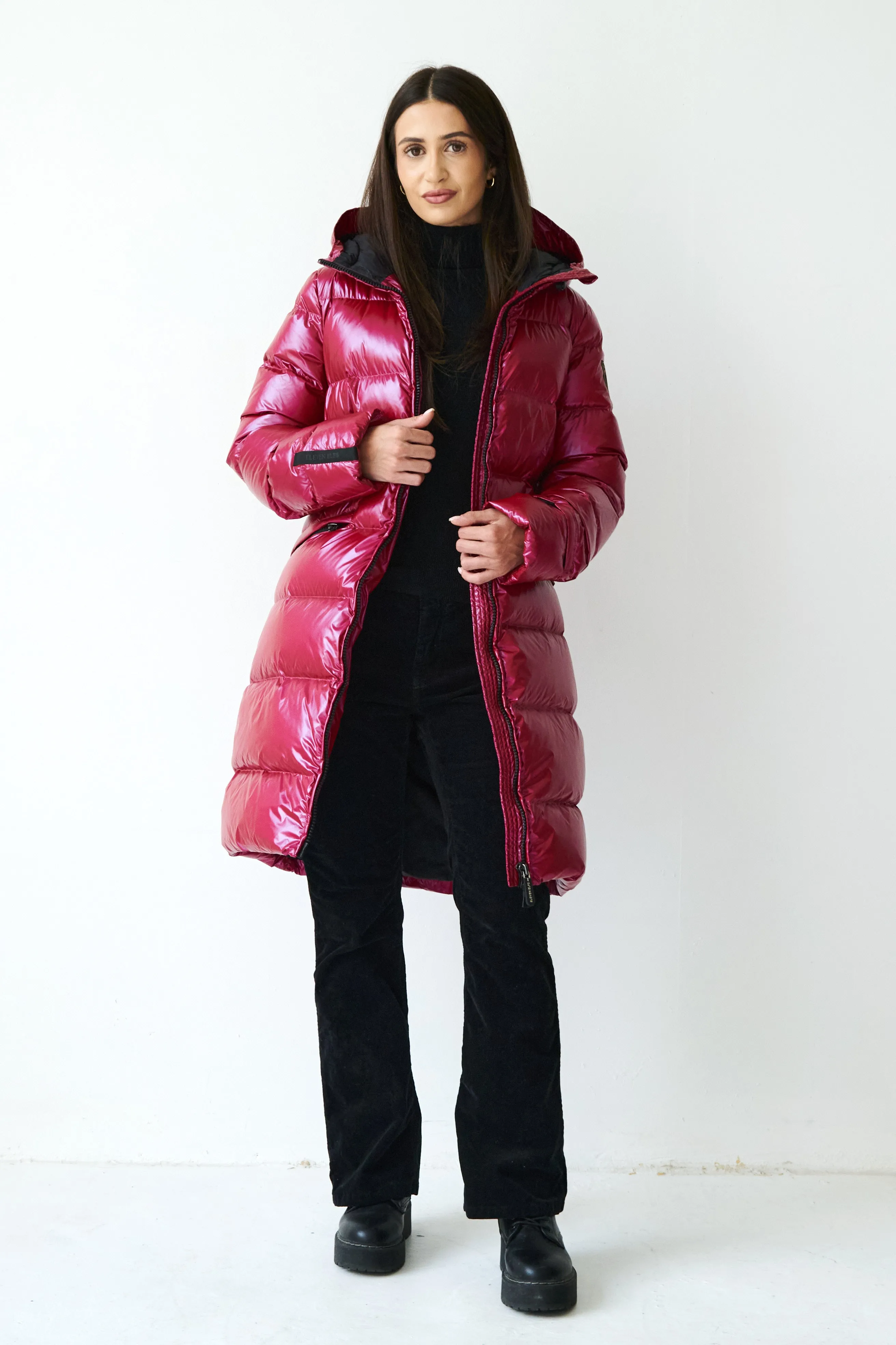 Frysa Down Coat | Dark Lipstick Red