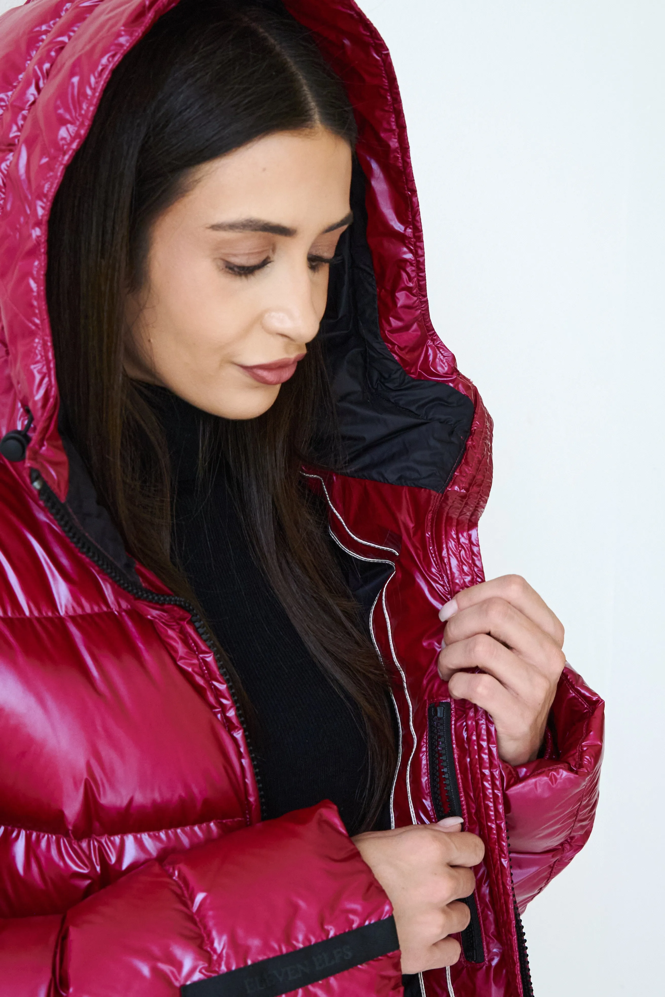 Frysa Down Coat | Dark Lipstick Red