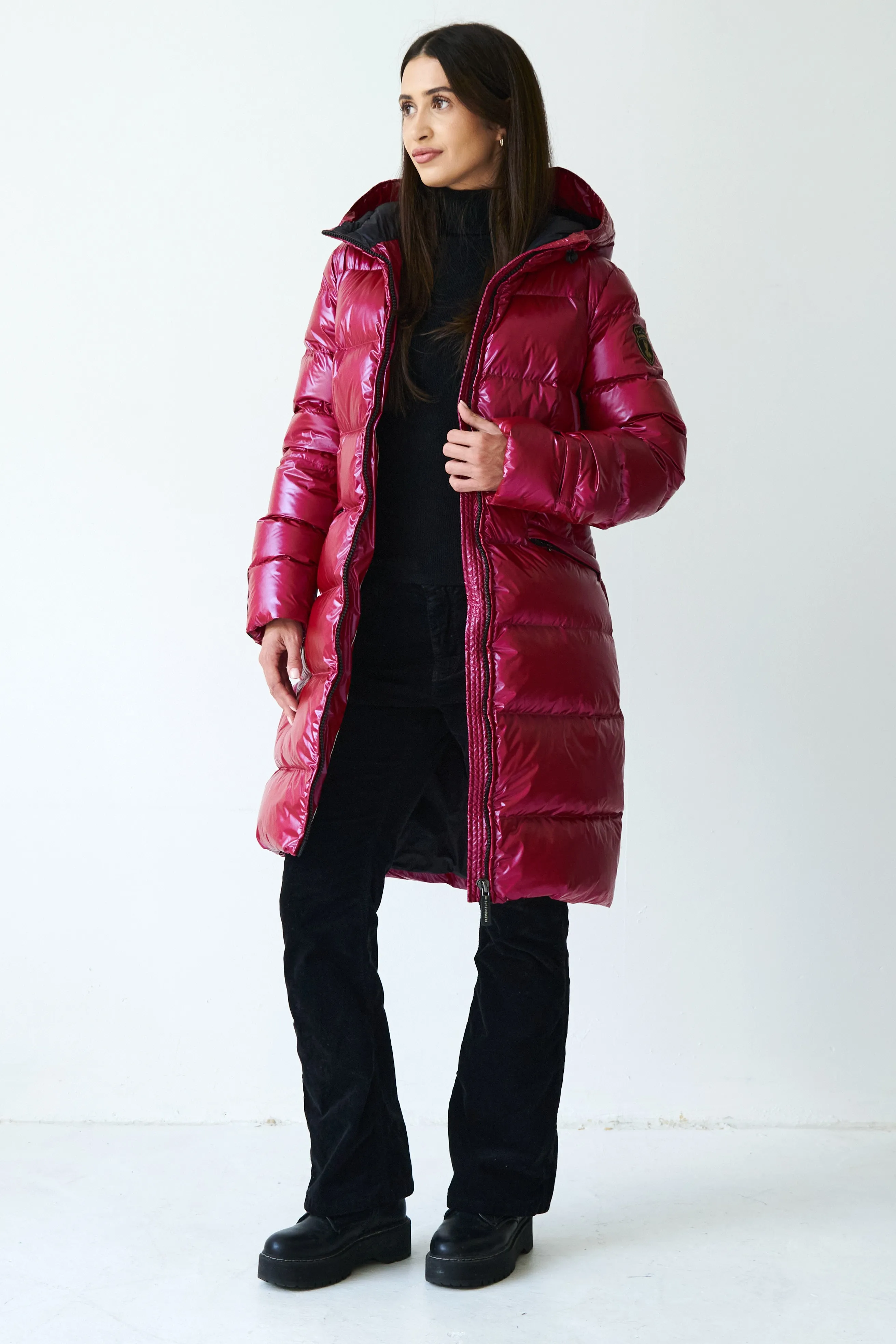 Frysa Down Coat | Dark Lipstick Red