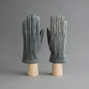 Gentlemen's Gloves from Grey-Blue Goatskin Lined with Cashmere