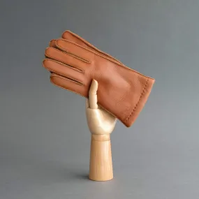 Gentlemen's Sporty Gloves from Cognac (4) Deerskin Lined with Cashmere