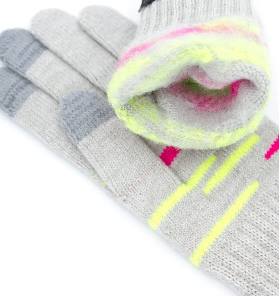 Gleam Knit Gloves (Light Grey)