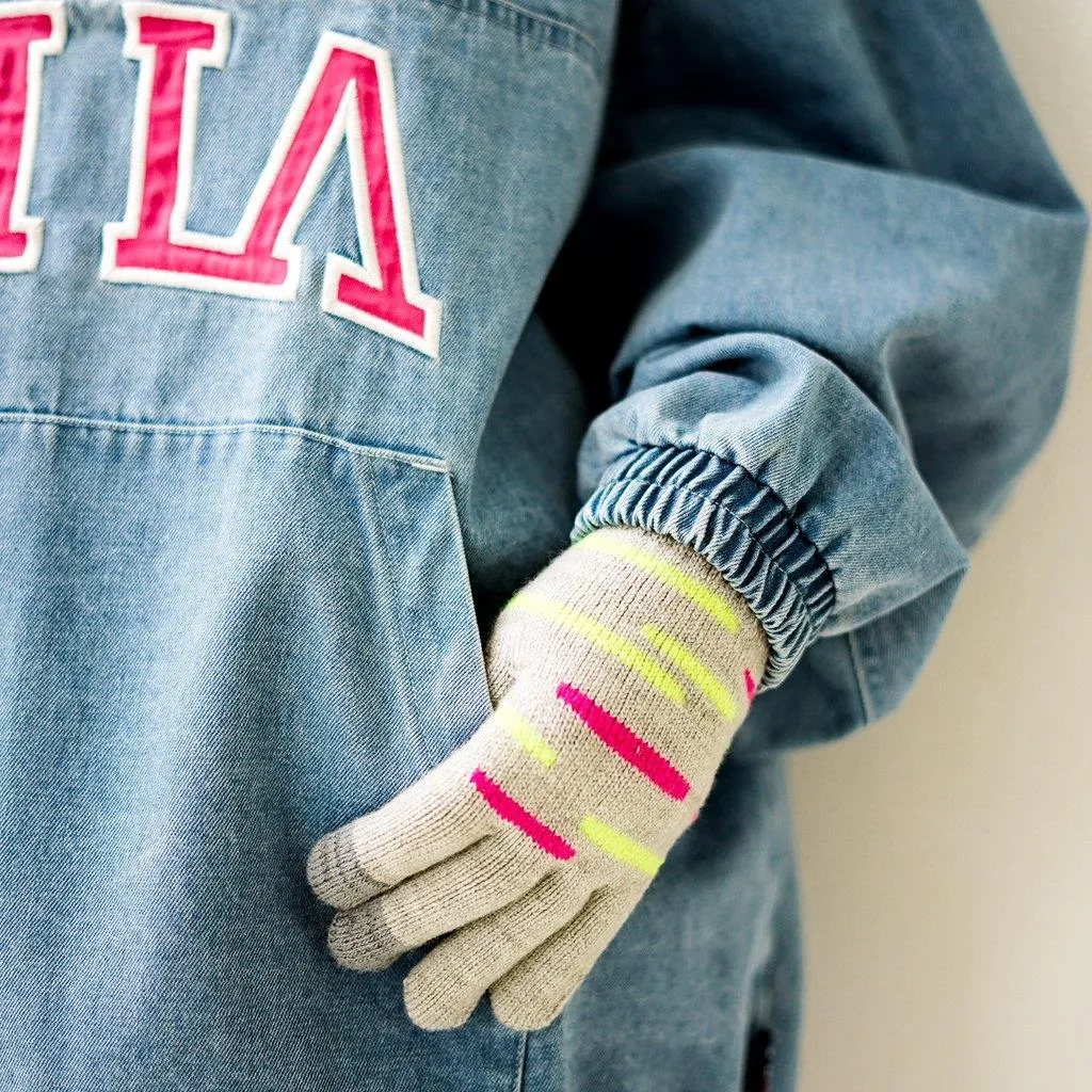 Gleam Knit Gloves (Light Grey)