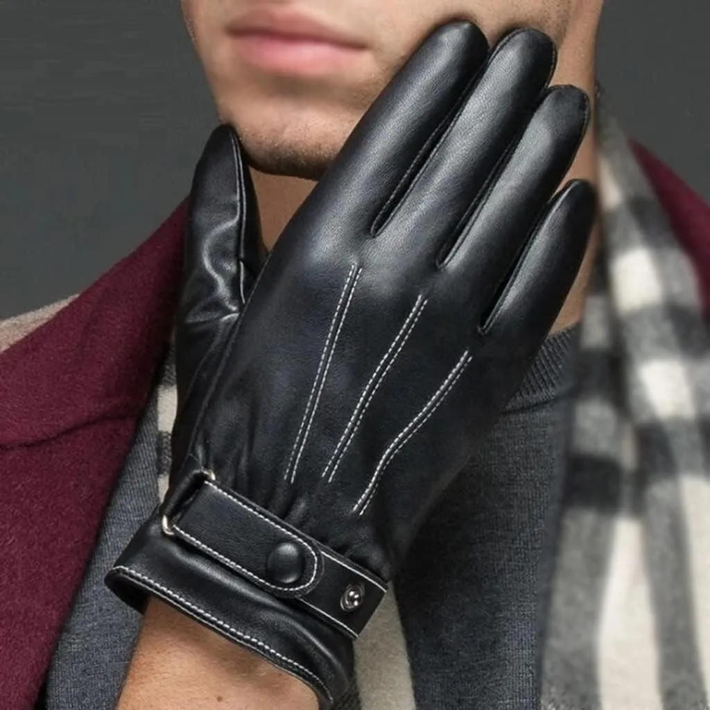 Glove Men's Warm Padded Thickening Gloves Touch Screen Driving Cycling Gloves