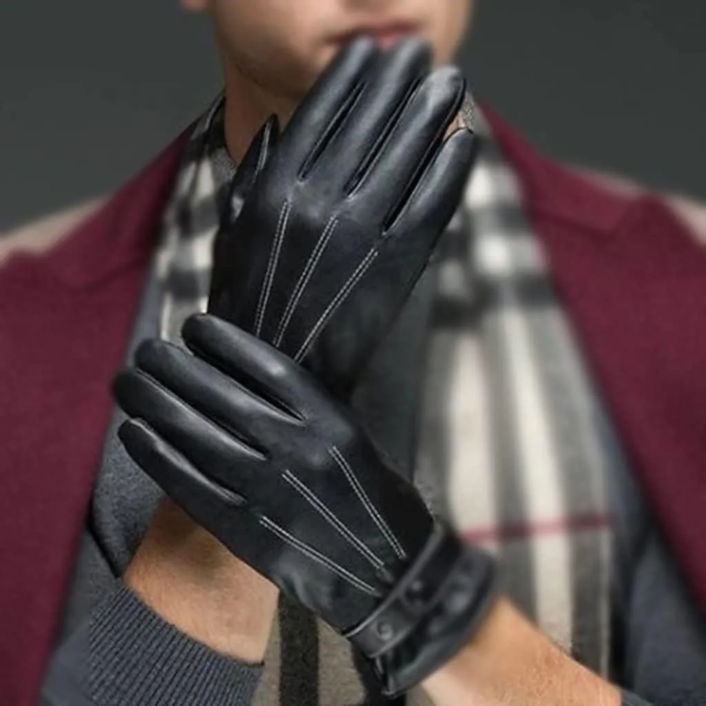 Glove Men's Warm Padded Thickening Gloves Touch Screen Driving Cycling Gloves