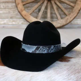 Grey Snake Print Leather Hat Band