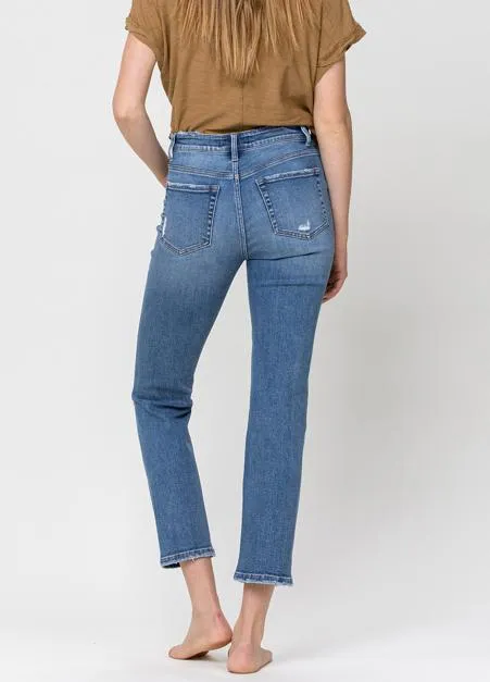 High Rise Sweet Polly Slim Straight Jeans