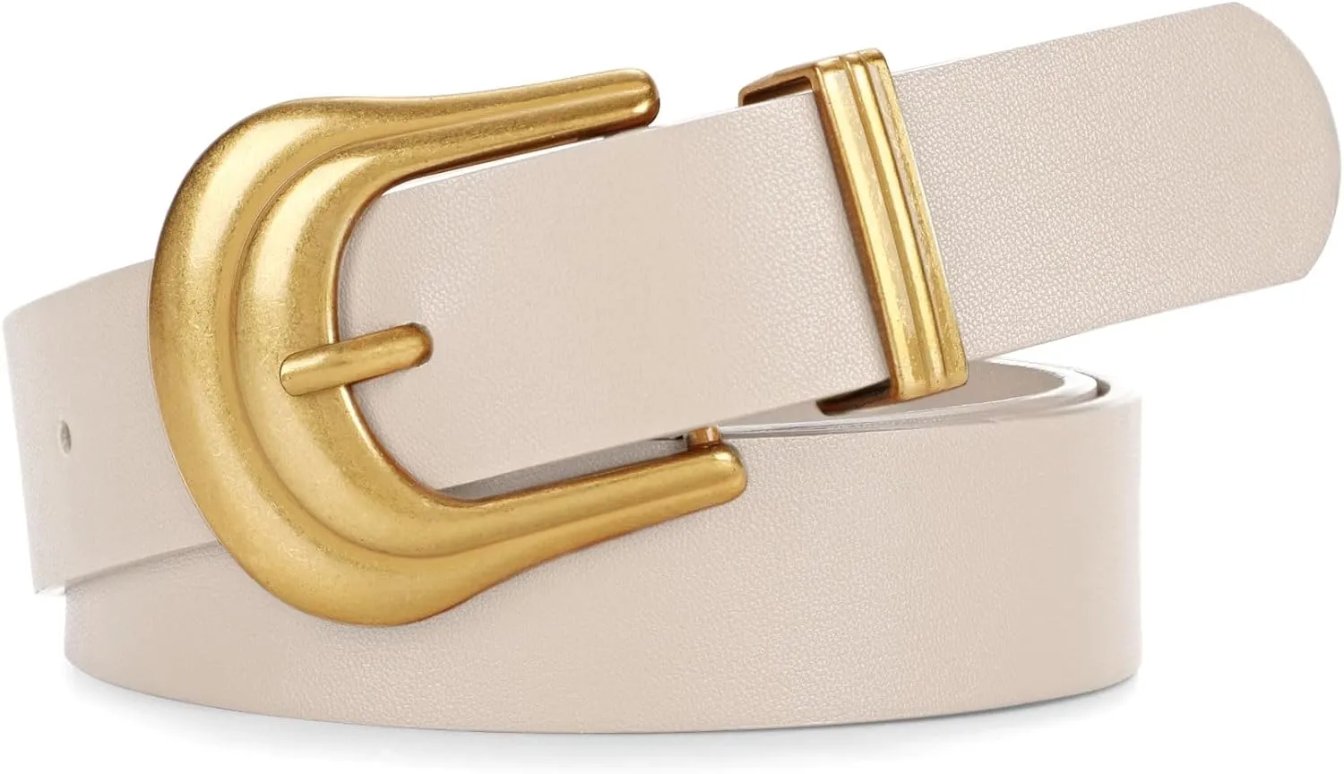 JASGOOD Women's Western Belt Vintage Black Leather Waist Belt for Pants Jeans with Gold Buckle