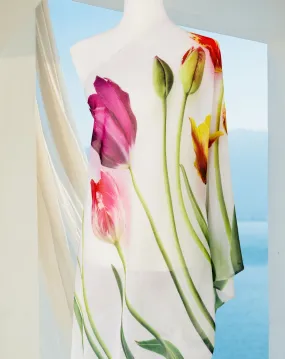 JC022908 White-Multi Tulip Scarf