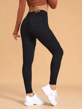 Jeans for Women Pants for Women Women's Jeans High Stretch Ripped Skinny Jeans (Size : Medium)