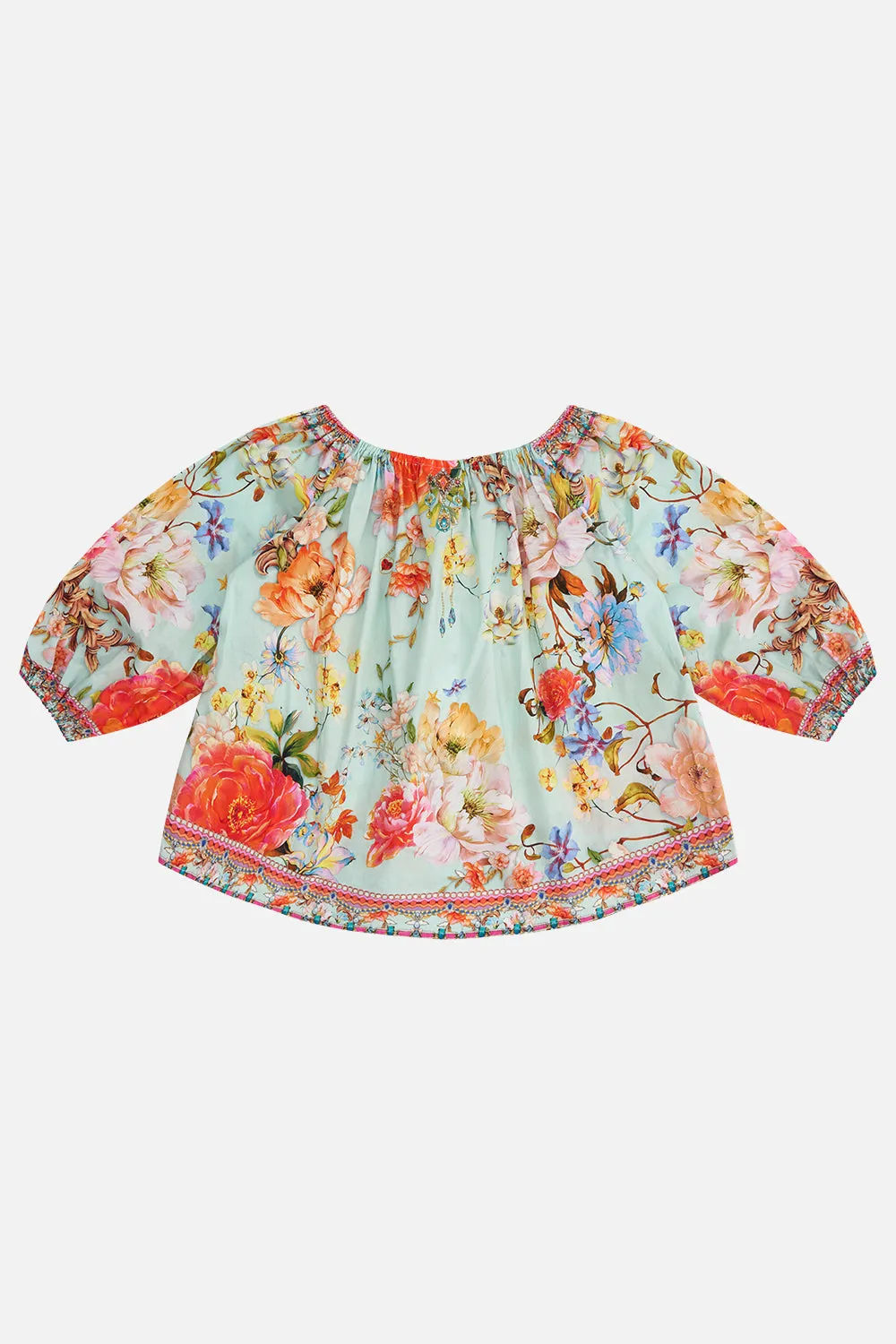 KIDS ELASTICATED NECK BLOUSE  12-14 TALK THE WALK