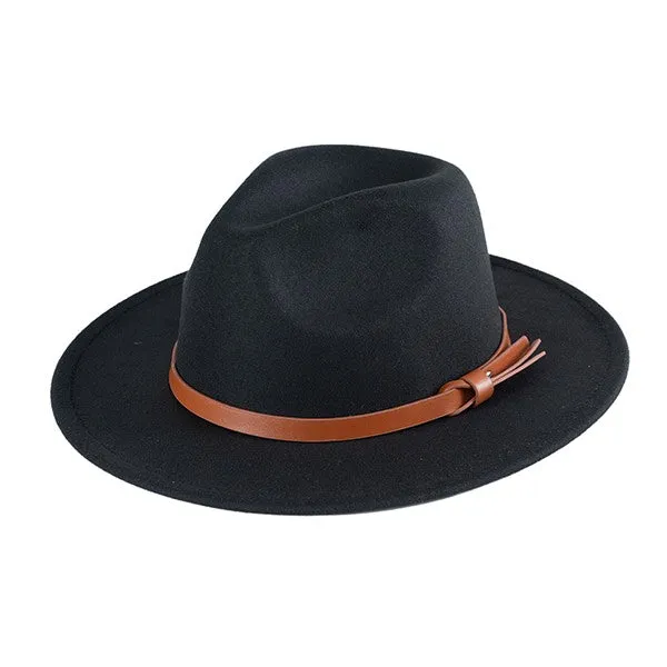 KNOTTED PU LEATHER FEDORA