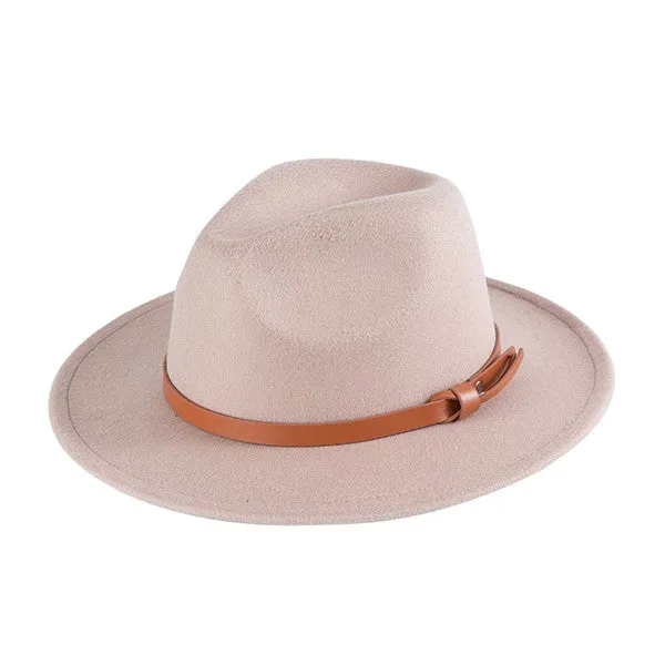 KNOTTED PU LEATHER FEDORA