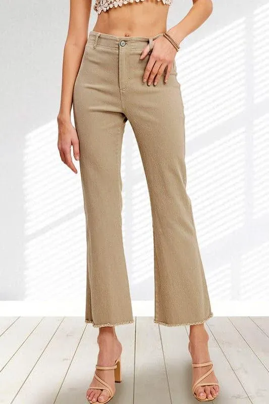LA MIEL Soft Washed Stretchy High Rise Pants