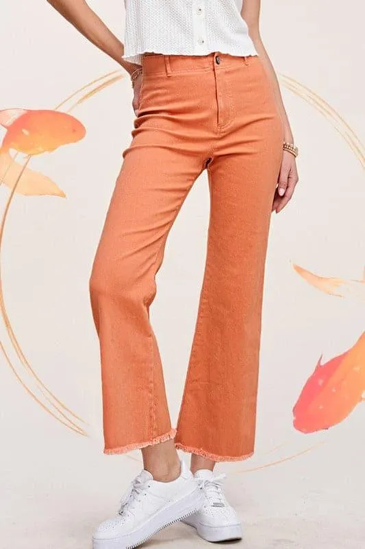 LA MIEL Soft Washed Stretchy High Rise Pants
